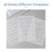 20pcs B5 Alphabet Letter Number Stencils Drawing Painting PET Templates Reusable for Journal DIY Art Craft Scrapbooking Planner Decoration