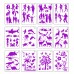 12pcs Drawing Stencils Kit People Animals Plants Pattern Reusable Templates for DIY Craft Journal Notebook Diary Scrapbooking Card Decoration Painting School Art Project