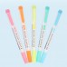 5 Colors Dual Tip Highlighter Pens Broad Chisel and Fine Tips Marker Pen for for School Students Office Home Supplies