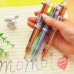 Ballpoint Pen Multicolor 6 In 1 Colorful Spring Retractable Design 0.5mm Ballpoint Pen Gift Scrapbooks Tool Birthday Card for Friends Students Stationery Office Workers Home School Supplies