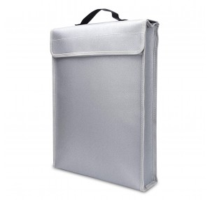 Portable Fireproof Document Bag Holder Pouch Home Office Safe Bag Fire & Water Resistant File Folder Safe Storage for Laptop Jewelry Cash Valuables 400 * 300 * 65mm