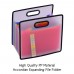 Accordian Expanding File Folder A4 Paper Filing Cabinet 12 Pockets Rainbow Coloured Portable Receipt Organizer with File Guide and Label Cards for Office School