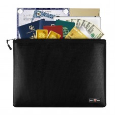 Fireproof Document Bag Fireproof and Waterproof File Folder Money Bag Safe Storage Pouch Holder Organizer with Zipper Closure for A4 File Money Cash Jewelry Passport and Valuables