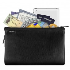 Small Fireproof Money Bag Fire and Water Resistant Expandable Document Bag Safe Storage Pouch Envelope with Zipper for A5 File Document Cash Jewelry Passport