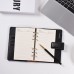 A6 PU Loose-leaf Spiral Notebook Binder Business Planner Dairy Agenda Vintage Office Stationery w/ Card Photo Slot Pen Holder Magnetic Cover Gift