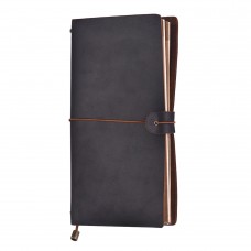 Leather Journal Travel Notebook Refillable Diary Notepad Lined Blank Grid Paper Card Holder for Travelers Business Sketching & Writing